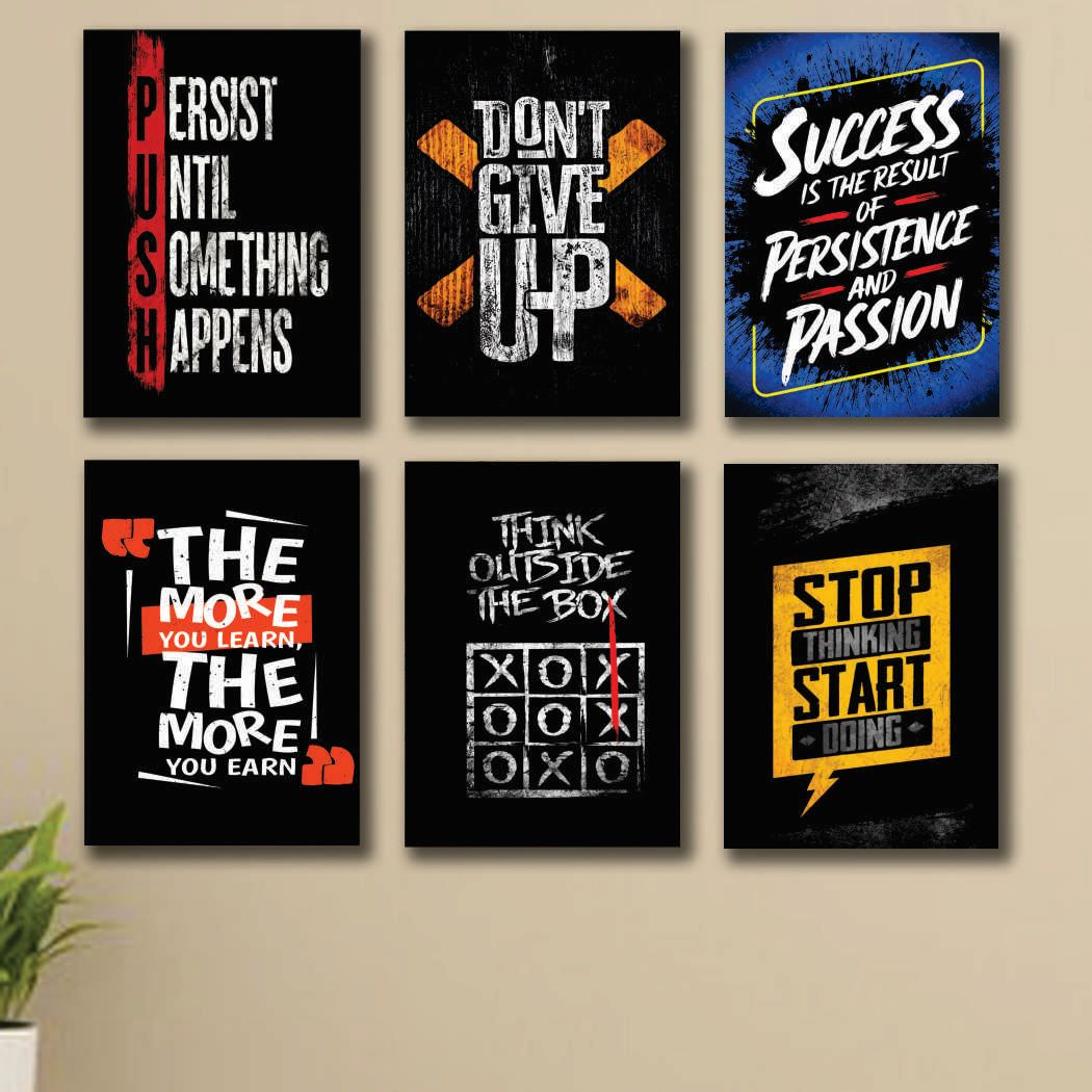 Motivational Quote Wall Art Photo Tiles Collection – Set of 6