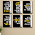 Geometric Splatter Hard Work & Discipline Wall Art Tiles (6-Piece Set)