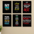 Bold Dark Aesthetic Motivational Quotes Wall Art Photo Tiles – Set of 6