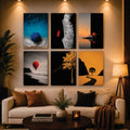 Modern Dramatic Fine Art & Selective Color Wall Art Photo Tiles – Set of 6