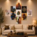 Islamic Arabic Calligraphy & Sacred Architecture Wall Art Photo Tiles – Set of 9