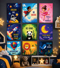 Inspirational Kids Bedroom & Nursery Wall Art Photo Tiles – Set of 9