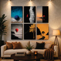 Modern Selective Color Abstract & Nature Wall Art Photo Tiles – Set of 6