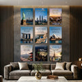 Global Travel & Famous Cities Wall Art Photo Tiles – Set of 9