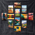 Vibrant Impressionist Landscape & Abstract Wall Art Photo Tiles – Set of 12