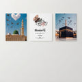 Islamic Wall Art – Masjid Nabawi, Kaaba & Home Quote Set of 3