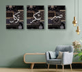 Islamic Sabr, Shukr & Tawakkul Dark Oriental Wall Art Photo Tiles – Set of 3