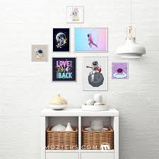 Outer Space Astronaut & Motivational Nursery Wall Art Photo Tiles – Set of 6