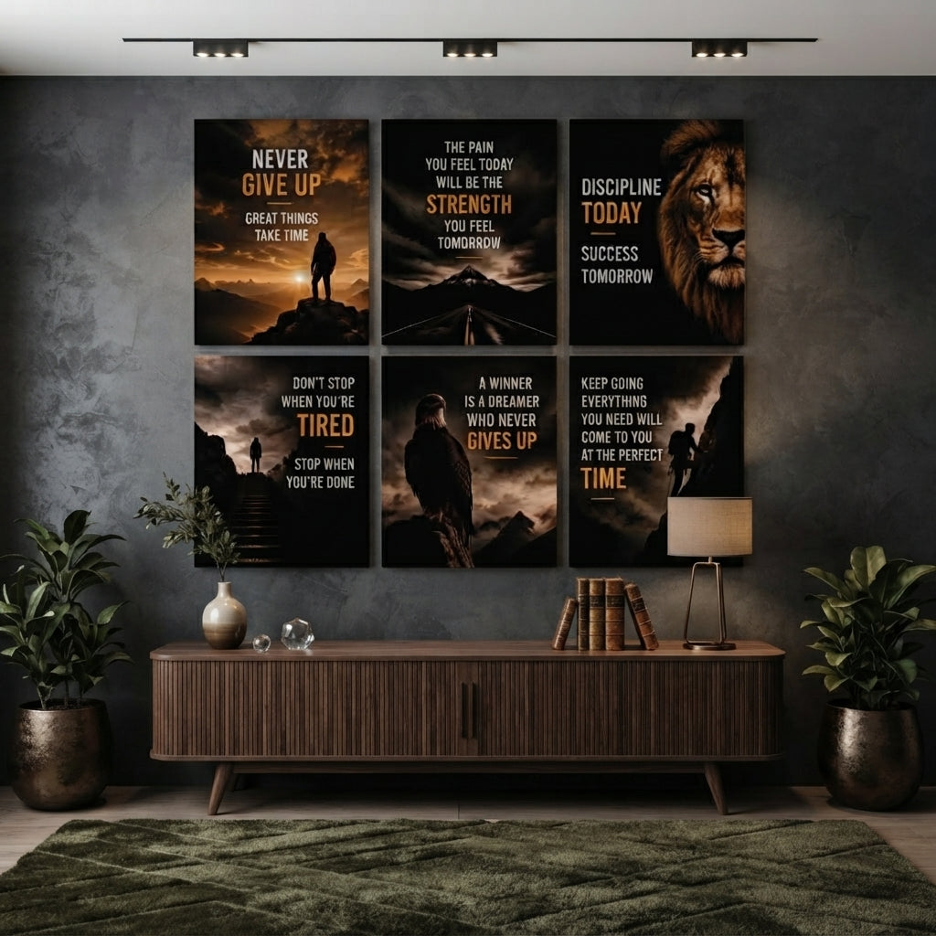 Inspiring Motivational Quotes Wall Art Photo Tiles – Set of 6