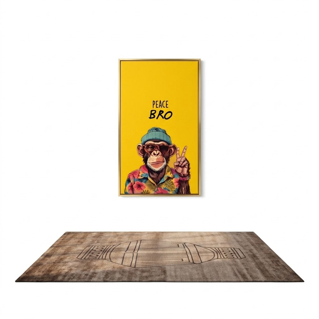 Cool Chimpanzee "Peace Bro" Wall Art Photo Tile (11x16)