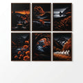 Dark Aesthetic Autumn Nature Wall Art Photo Tiles – Set of 6