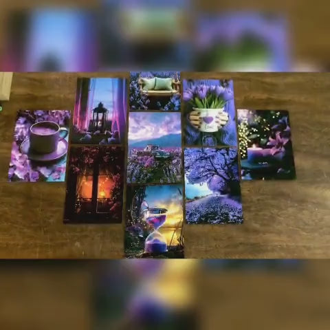 Enchanting Purple Aesthetic & Lavender Dream Wall Art Photo Tiles – Set of 9